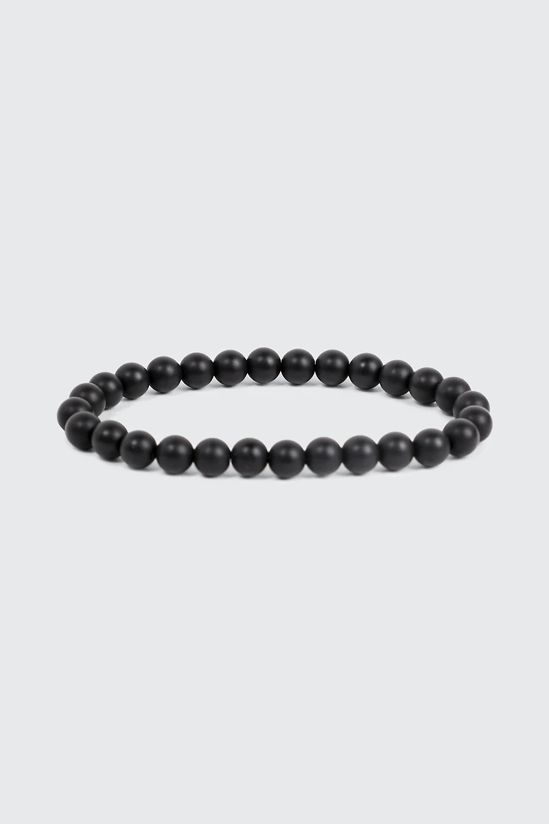 Ardene Man Stone Bead Bracelet For Men in Black