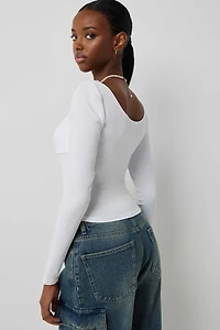 Haut à manches longues et coutures bustier