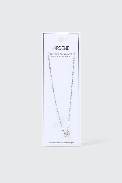 Collier étoile plaqué or blanc 14K