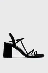 Ardene Block Heel Strappy Sandals in | Size | Faux Leather/Faux Suede | Eco-Conscious