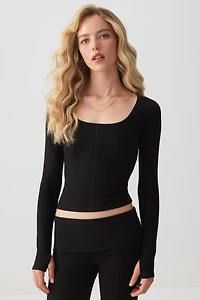 Ardene Super Stretch Scoop Neck T-Shirt in | Size | Elastane/Viscose