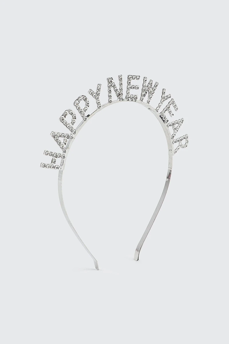 Ardene Rhinestone New Year Headband in Silver