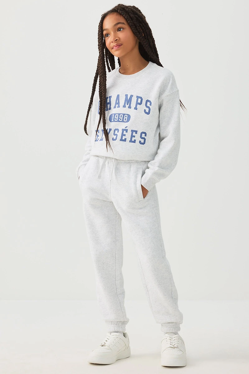 Ardene Kids MADESOFT Fleece Sweatpants in Light Grey | Size | Polyester/Cotton | Eco-Conscious