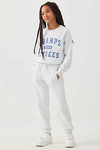 Ardene Kids MADESOFT Fleece Sweatpants in Light Grey | Size | Polyester/Cotton | Eco-Conscious