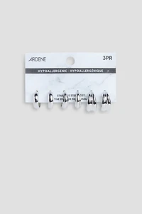 Ardene -Pack Assorted Hoop Earrings in Silver | Stainless Steel