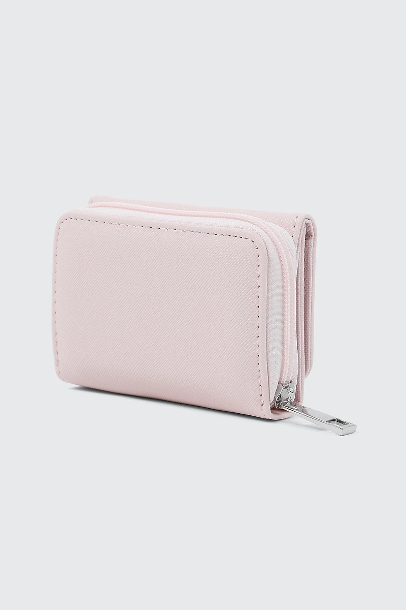 Portefeuille plié à détail de breloque cœur