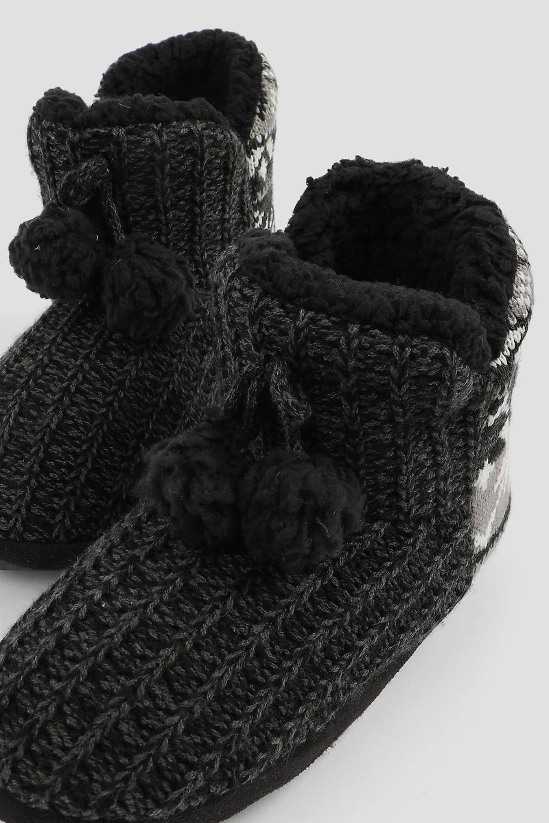 Pantoufles bottines à motif accent