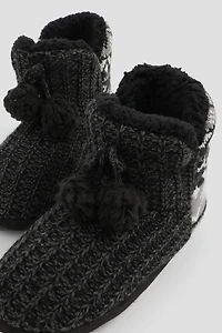 Pantoufles bottines à motif accent