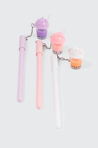 Ardene 3-Pack Bubble Tea Pens in Light Pink