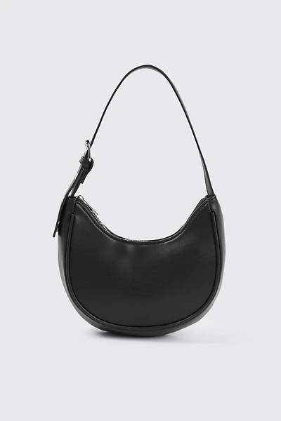Ardene Crescent Shoulder Bag in Black | 100% Recycled Polyester | Eco-Conscious