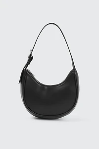 Ardene Crescent Shoulder Bag in Black | 100% Recycled Polyester | Eco-Conscious