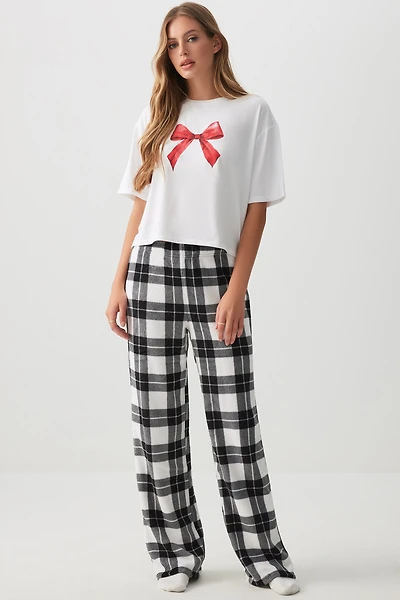 Ardene SUNDAYSOFT Flared PJ Pants in | Size | Polyester | Eco-Conscious