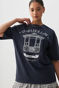 Ardene Oversized Gilmore Girls T-Shirt in Dark Blue | Size | 100% Cotton