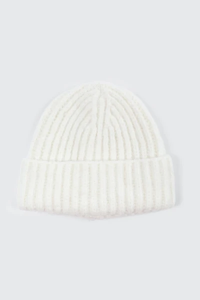 Ardene Chunky Rib Beanie in Off-White | Polyester/Spandex