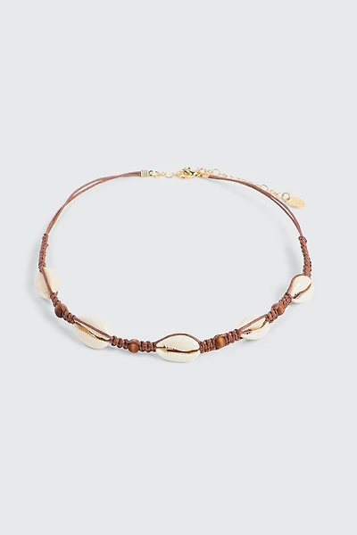 Ardene Seashell Necklace in Brown