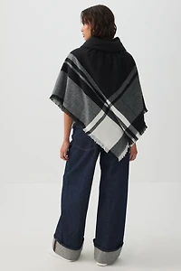 Châle à carreaux et bouton à bascule