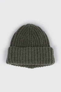 Ardene Chunky Rib Beanie in Sage | Polyester/Spandex