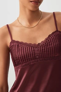 Camisole en satin à buste pliss