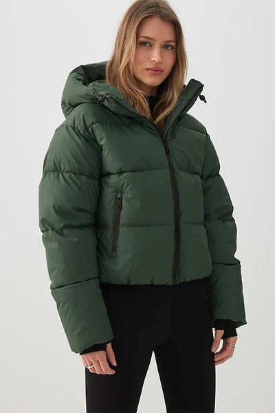 Ardene Short Puffer Jacket in Medium Green | Size | Polyester