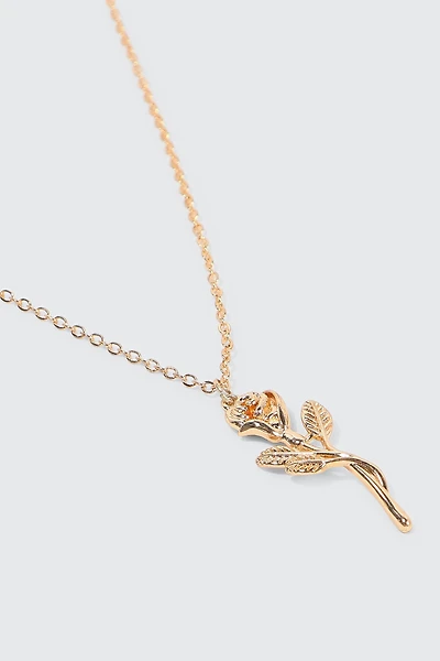 Ardene Rose Necklace in Gold