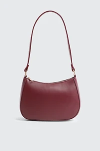 Ardene Faux Leather Shoulder Bag in Burgundy | Faux Leather/Polyester