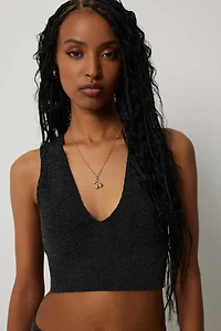 Camisole scintillante à col plongeant