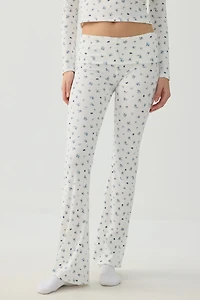 Pantalon pyjama côtelé très doux à motif de fruits