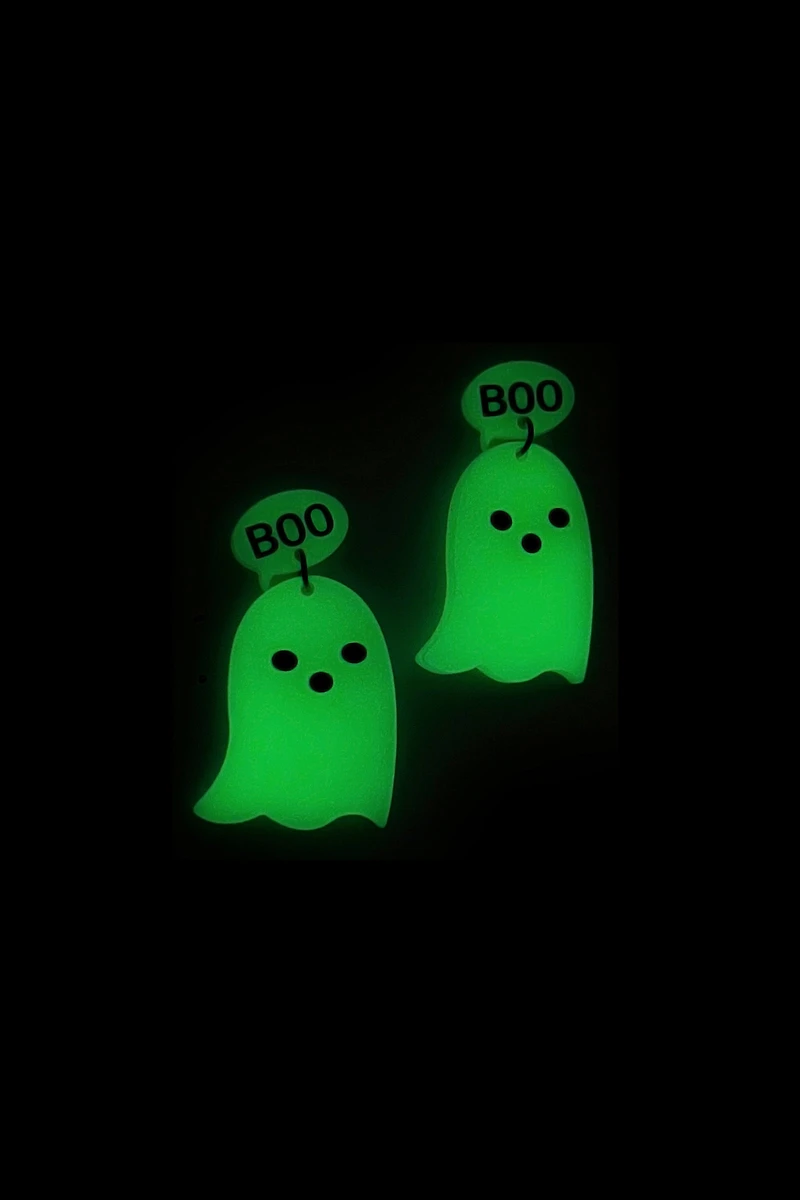 Ardene Glow in the Dark Ghost Earrings in Light Green | Stainless Steel