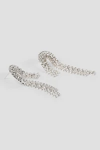 Boucles d'oreilles à rangs de pierres asymétriques