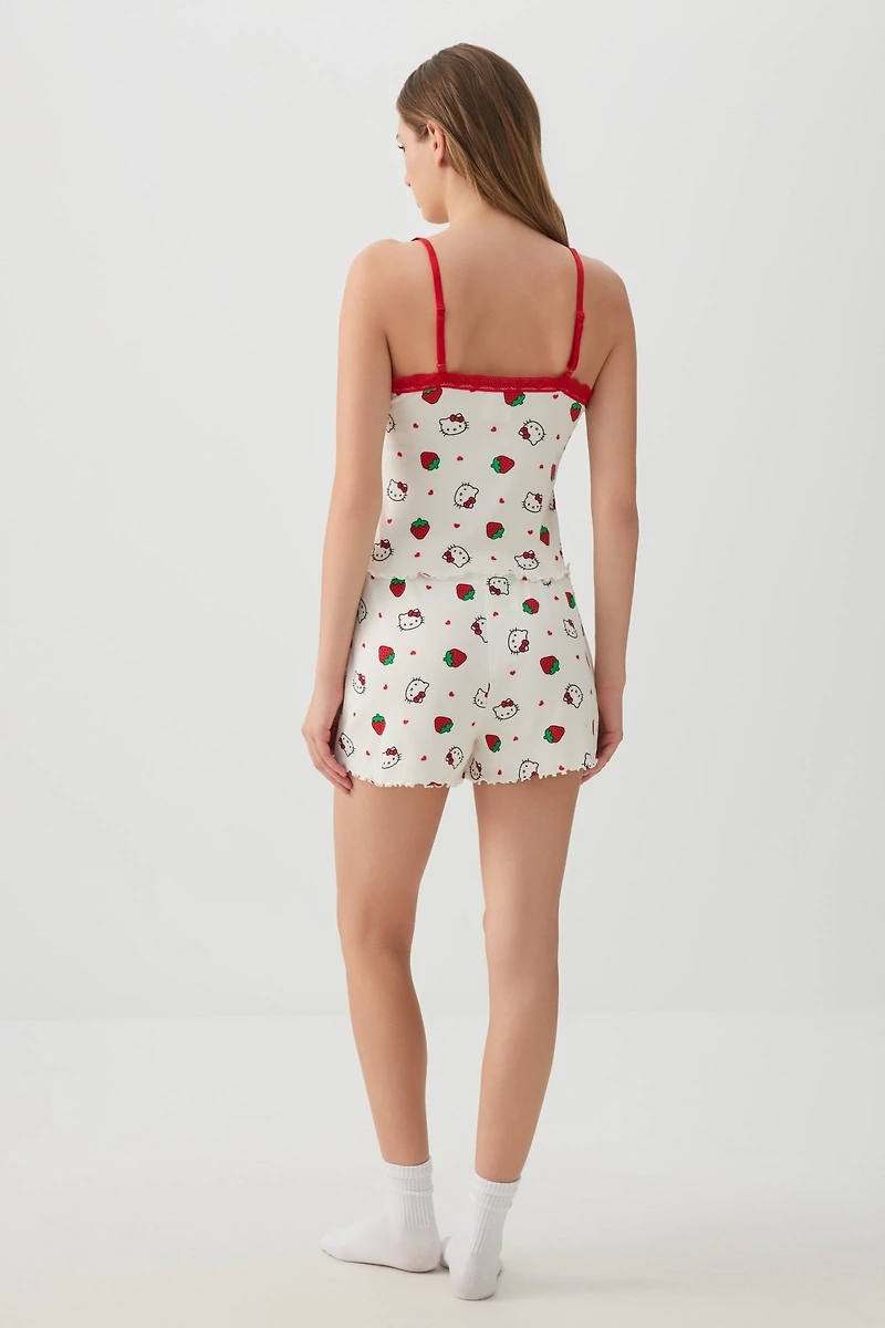 Ensemble pyjama à bordure frisons Hello Kitty