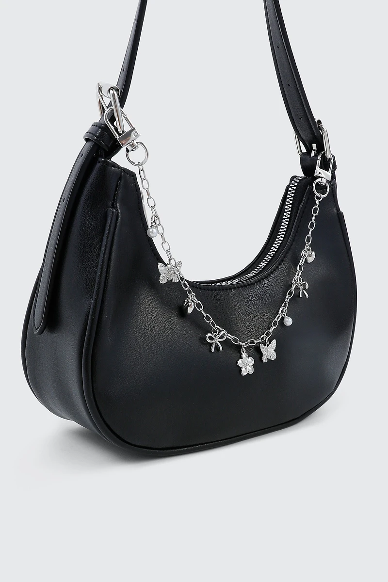 Ardene Butterfly Bag Charm in Silver