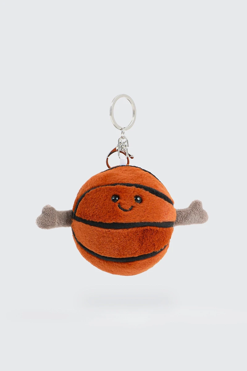 Ardene Basketball Plushie Keychain in Orange