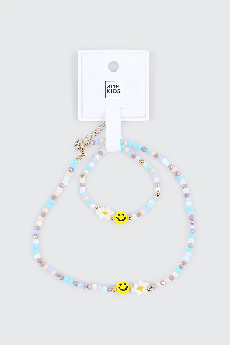 Ensemble de bijoux en perles à bonhomme sourire