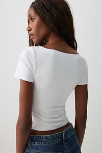 T-shirt col carré Contour