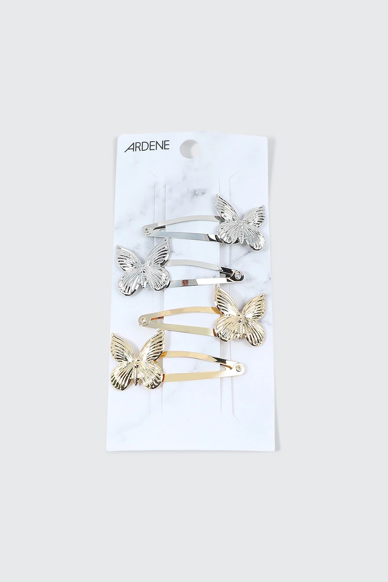 Lot de 4 pinces papillons
