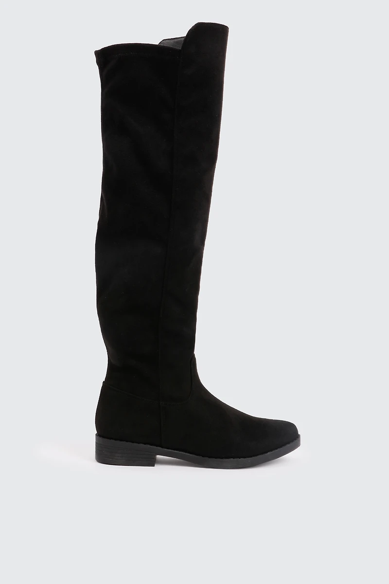 Ardene Faux Suede Over-the-Knee Boots in Black | Size | Eco-Conscious