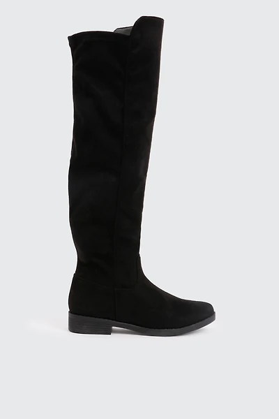 Ardene Faux Suede Over-the-Knee Boots in Black | Size | Eco-Conscious