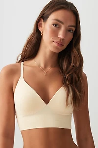 Ardene Everyday Seamless Push Up Bralette in Off-White | Size | Nylon/Elastane | Eco-Conscious