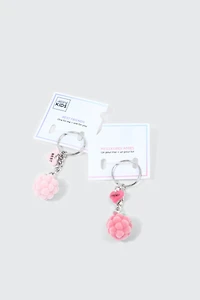 Duo de porte-clés BFF framboises pelucheuses