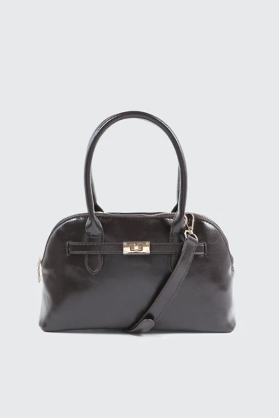 Ardene Faux Leather Tote Bag in Black