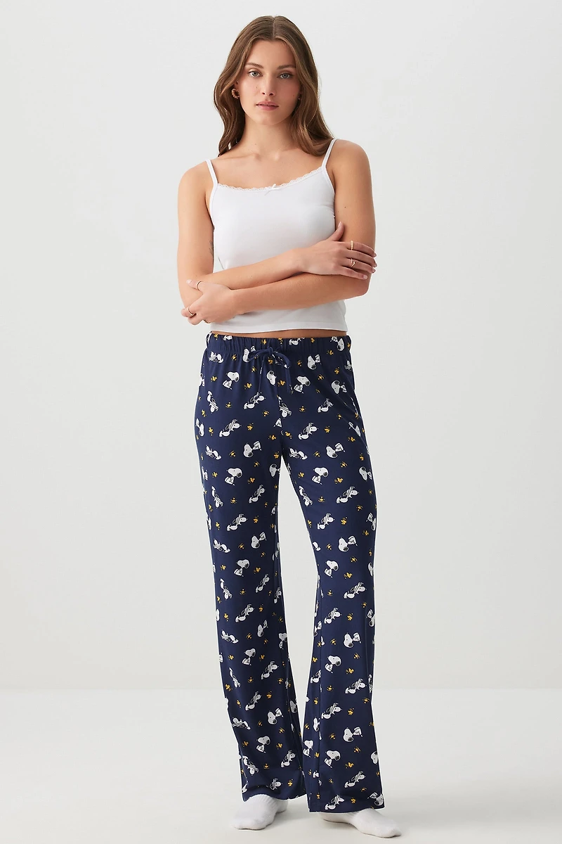 Ardene Snoopy Super Soft PJ Pants in Dark Blue | Size | Polyester/Spandex