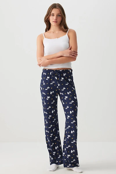 Ardene Snoopy Super Soft PJ Pants in Dark Blue | Size | Polyester/Spandex
