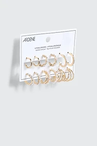 6 paires de boucles d'oreilles perlées