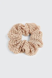 Ardene XL Crochet Scrunchie in Beige