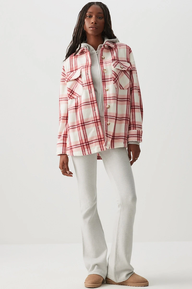 Chemise polaire à carreaux