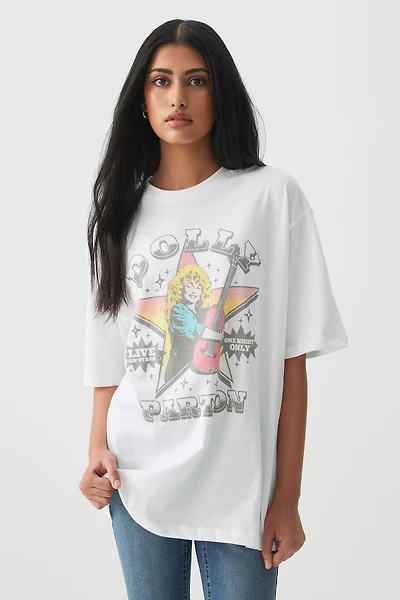 Ardene Dolly Parton T-Shirt in White | Size Large | 100% Cotton