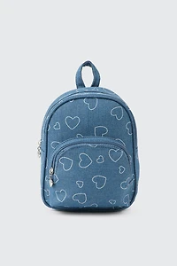 Ardene Kids Printed Backpack in Medium Blue | Polyester