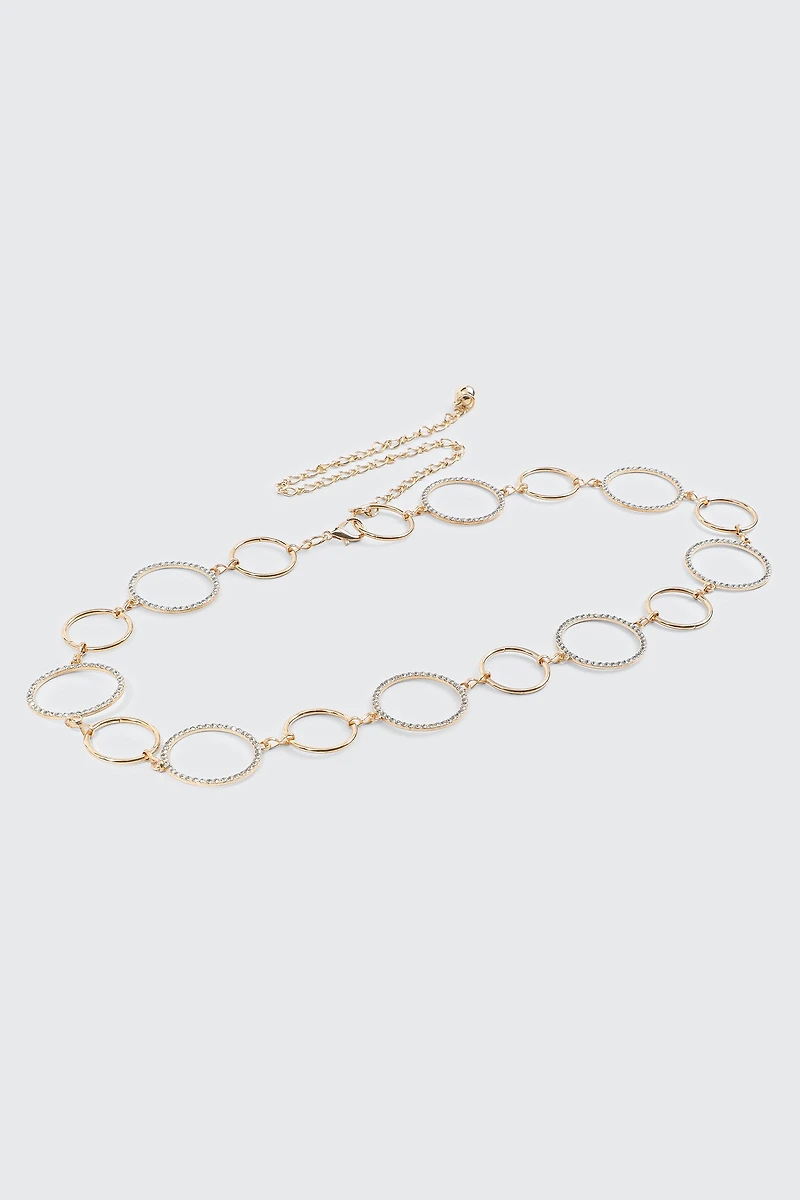 Ceinture à maillons ronds et pierres du Rhin