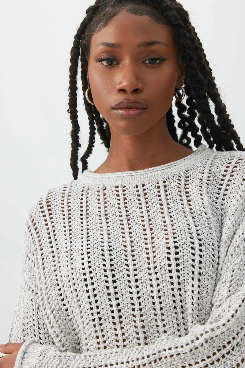 Chandail à col rond maille ouverte