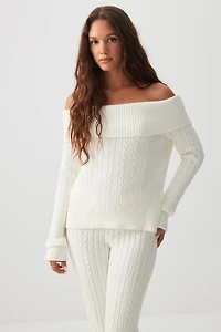 Chandail à épaules dénudées en tricot torsad